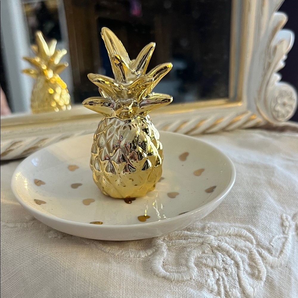 Gold Pineapple Trinket Dish